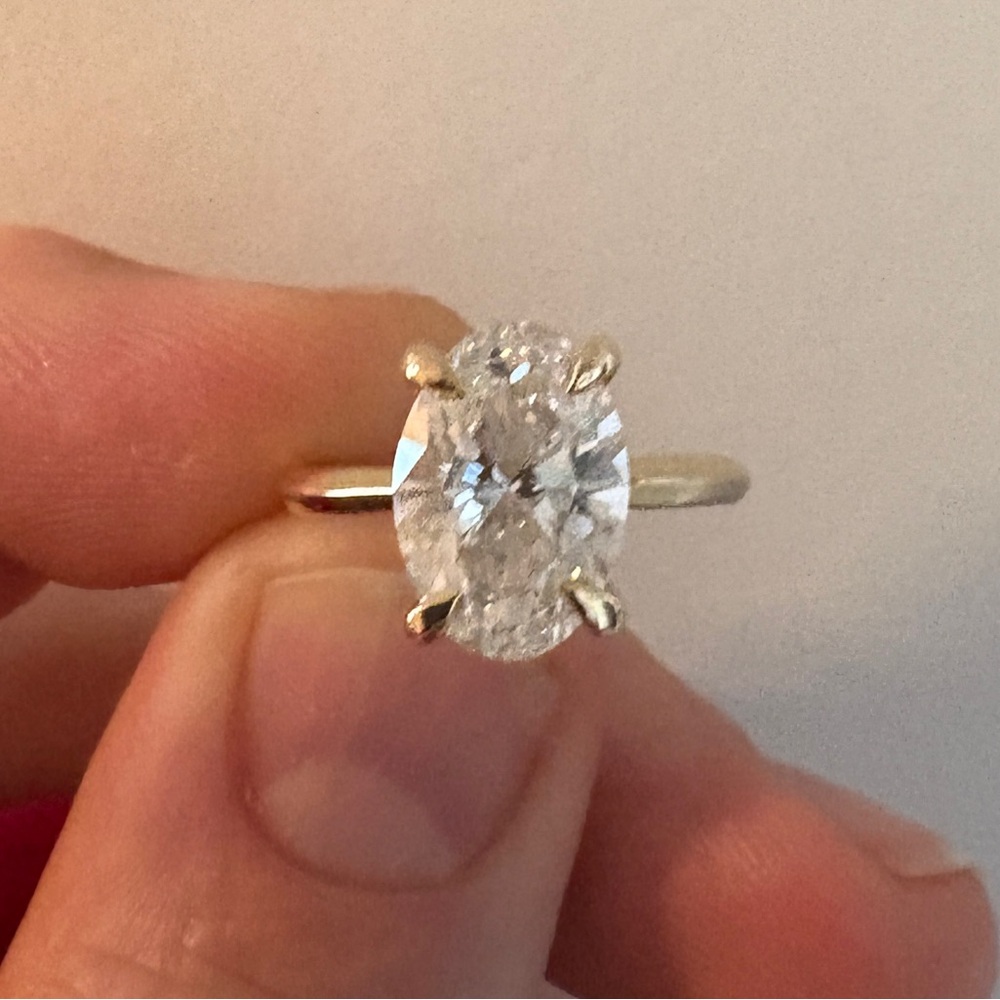 3 Carat Oval Lab Grown Diamond Engagement Ring